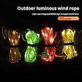 cheap Battery String Lights-1 Pc Outdoor Camping Rope Light – Waterproof Camping Luminous Wind Rope, 5M/16.4FT, 3 Lighting Modes, Windproof Canopy Tent Rope with AA Battery Box, Perfect for Outdoor Atmosphere Lighting