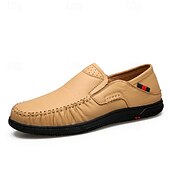 Χαμηλού Κόστους Slip-On Καθημερινά Παπούτσια-Ανδρικά πορτοκαλί μοκασίνια από τεχνητό δέρμα, άνετα, casual παπούτσια, ιδανικά για καθημερινή χρήση και χαλαρές εξόδους.