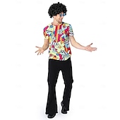 voordelige Bovenkanten-Cosplay kostuum T-Shirt Regenboog Jaren '70 Street Style T-shirt mouw Grafisch voor Voor heren Volwassenen 3D afdrukken  voor Halloween Carnaval Straat Festival