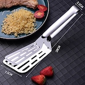 levne Pomůcky na maso-Nerezová děrovaná špachtle - nerezové ocelové svorky na steaky, kuchyňské grilování, obracecí špachtle, kleště na burgery, grilování, pizzu, koláče, ryby