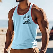 economico Canotte da palestra-Per uomo Canotta Gilet Canottiera Maglietta senza maniche Senza Maniche Collo a U Scollo a Cucchiaio Estate Tinta unica Semplice Moda Sportivo Classico Blocco di colore Streetwear Casuale Sportivo