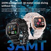 رخيصةأون ساعات ذكية-LOKMAT OCEAN GT ساعة ذكية 1.75 بوصة سمارت ووتش بلوتوث عداد الخطى تذكرة بالاتصال متتبع النوم متوافق مع Android iOS نسائي رجالي إسبات الطويل مكالمات بدون يد ضد الماء IP68 علبة ساعة 51 ملم