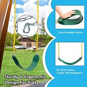 baratos Atividade ao Ar Livre-Conjunto de balanço para áreas externas, kit de substituição de assento com 1 unidade e correntes resistentes, acessórios de quintal para crianças (azul)