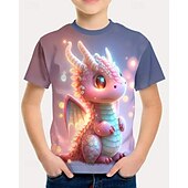 voordelige Jongens 3D Dieren-Jongens 3D Dinosaurus T-shirt Korte mouw Zomer Lente Modieus Basic Kinderen 4-12 jaar Strakke ronde hals Buiten Casual Dagelijks Normale pasvorm