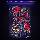 זול שטיחי קיר של Blacklight-רות תומפסון קלעת אור שחור זוהרת בחושך מסיבת זוהר מגיבה לקרני UV קלעת קיר צפוית מתלכדת עבור סלון חדר שינה דרקון בלייד טייגרבלייד HIGH REZ