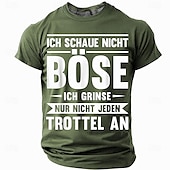 ieftine Tricouri amuzante pentru bărbați-Bărbați Argou amuzant Germană Tricou Manșon scurt Tricou Tipărire 3D Stil Nautic Cămașă Modă Zilnic De Bază Stradă Casual Zilnic Negru Roșu-aprins Albastru piscină Vară Primăvară Toate Sezoanele