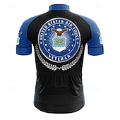 cheap Men&#039;s Jerseys-Men&#039;s Cycling Jersey Short Sleeve Bike Tee Tshirt Jersey Top with 3 Rear Pockets Mountain Bike MTB Road Bike Cycling Breathable Quick Dry Moisture Wicking Reflective Strips Blue Eagle National Flag