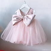 cheap Party Dresses-Kids Girls&#039; Party Dress Solid Color Sleeveless Performance Mesh Princess Sweet Mesh Mid-Calf Sheath Dress Tulle Dress Summer Spring Fall kids Pink Sky Blue Purple