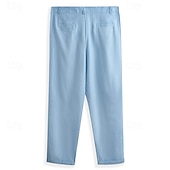 abordables Classique-Homme Pantalons en Lin Pantalons Pantalon d&#039;été Pantalons Amples Pantalons de Plage Poche Avant Jambe Droite Uni Confort Respirant Longueur complète Occasionnel Quotidien Fête Vacances Mode Blanc