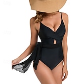 abordables Maillots une pièce et tankinis-Femmes Maillot de bain 1 pièce Dos Nu Maillot de Bain Floral Maillots de Bain Noir Jaune Respirant Séchage Rapide Sans manches - Natation Surf Plongée en apnée Été