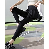 billige Kjoler og shorts-Dame Ensfarget Uformelt skjørt Tennisskjørt med leggings Drapering Sidelommer Hurtigtørkende Tennis Golf Pickleball Bunner Svart Hvit Blå Spandex Tennis klær