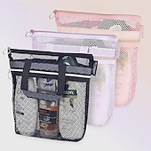 cheap Luggage &amp; Travel Storage-Beach Bag Mesh Shower Bag,Portable Shower Caddy Transparent Mesh Cosmetic and Toiletry Travel Organizer, Lightweight Mesh Sandproof Bag for Beach, Bathroom, or Gym – 3 Colors