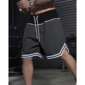 baratos Calções Estilo Casual-Homens calções atléticos Calção Shorts de basquete Bolsos Com Cordão Cintura elástica Riscas Conforto Respirável Curto Ao ar livre Esportes Clássico Casual Preto Vermelho
