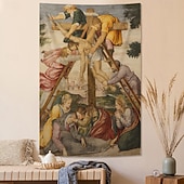 voordelige Middeleeuwse Wandtapijt-Middeleeuwse Wandtapijt Middeleeuwse Wandtapijt Religieuze Kunst Groot Muur Decor Fotografie Achtergrond Thuis Slaapkamer Woonkamer Decoratie De Doop van Christus