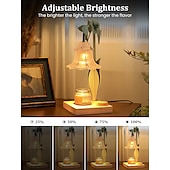 abordables lampe de chevet-Chauffe-bougie à fleurs avec minuterie, chauffe-bougie à intensité variable, chauffe-bougie à hauteur réglable, convient à toutes les bougies en pot, chambre à coucher, salon, décoration de la maison,