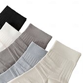 cheap Men's Elite Accessories-Men 1 Pair Socks Black White Color Plain School Formal Outdoor Plain Thin Summer Daily Casual