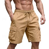economico Classico-Per uomo Pantaloncini cargo Shorts Pantaloncini Estivi Coulisse Elastico in vita Multi-tasche Semplice Comodità Indossabile Lunghezza al ginocchio All&#039;aperto Sport Quotidiano Moda Casual Nero Giallo