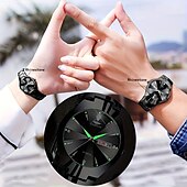 economico Orologi al quarzo-Orologio da coppia luminoso con quadrante rotondo, IPX7, impermeabile, al quarzo, con calendario e data, in acciaio inossidabile, alla moda, per donne e uomini, regalo per San Valentino.