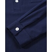 preiswerte Baumwoll-Leinenhemd-Herren Hemd Leinenhemd Popover-Hemd Freizeithemd Baumwollhemd Einfach Urlaub Hawaiianisch Schwarz Weiß Rosa Marineblau Langarm Stehkragen Frühling Herbst Bekleidung