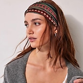 cheap Hair Styling Accessories-Boho Headbands for Women Girls Wide Hippie Hair Accessories Colorful Stripe Head Bands for Women&#039;s Hair Fashion Hairbands Turban Headwraps Non Slip