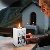 levne Dárek na památku-Personalizovaný pamětní svícen, keramický suvenýr s fotografií, dárek k upomínkovým předmětům, vzpomínkový dárek pro tatínka, domácího mazlíčka, soustrast ke Dni otců, Vánocům, narozeninám