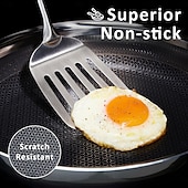 cheap Cooking Utensils-Non Stick Frying Pans, Hybrid Ceramic Stainless Steel Pan, Skillet with Stay-Cool Handle, Non Toxic, PFAS PFOA PTFE Free, Dishwasher &amp; Oven Safe, Induction, Compatible with All Cooktops