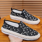 preiswerte Herrenpantoletten &amp; -slipper-Hellblaue Herren-Slipper aus Canvas mit geflochtener Sohle – lässiges und bequemes Schuhwerk für Sommer, Strand und Urlaub