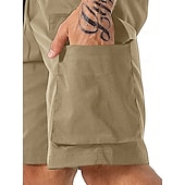 cheap Outdoor-Men&#039;s Cargo Shorts Outdoor Shorts Bermuda shorts Running Shorts Casual Shorts Elastic Waist Multi Pocket Straight Leg Plain Breathable Knee Length Outdoor Casual Daily Fashion Streetwear Khaki