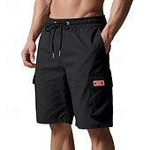 economico Classico-Per uomo Pantaloncini cargo Shorts Pantaloncini Estivi Coulisse Elastico in vita Multi-tasche Semplice Comodità Indossabile Lunghezza al ginocchio All&#039;aperto Sport Quotidiano Moda Casual Nero Giallo