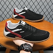 Χαμηλού Κόστους Ανδρικά Sneakers-Ανδρικά λευκά και κόκκινα αθλητικά αθλητικά παπούτσια με μαύρο σχέδιο και κορδόνια - αθλητικά, άνετα, ιδανικά για τρέξιμο, γυμναστήριο και casual ρούχα