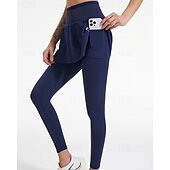 voordelige Vrouwenrokken en shorts-Dames Effen Tennisrok met legging Geplooid Zijzakken Sneldrogend Tennis Golf Augurkbal Kleding Onderlichaam Zwart Blauw Grijs Tenniskleding