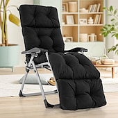 economico Copridivano-Cuscino impermeabile per chaise longue da interno/esterno, poltrona reclinabile ispessita con 4 lacci, cuscino per sedia a sdraio per piscina, sedia da balcone