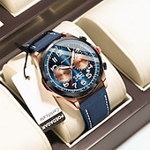 abordables Relojes de Cuarzo-Reloj de cuarzo multifunción para hombre, nuevo, resistente al agua, con luz nocturna y cronómetro, a la moda y para tiempo libre, 862