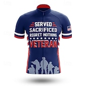 Men's Cycling Jersey Soldier Independence Day National Flag Short Sleeve Bike Tee Tshirt Jersey Top with 3 Rear Pockets Mountain Bike MTB Road Bike Cycling Quick Dry Reflective Strips Moisture4