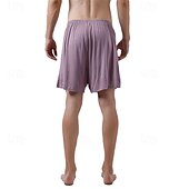 billiga Sov botten-Herr Vardagsklädsel Pyjamasshorts Slät Mode Klassisk Ledigt Hem Dagligen Säng Bomull Komfort Andningsfunktion Mjuk Shorts Elastisk midja Sommar Svart Rodnande Rosa