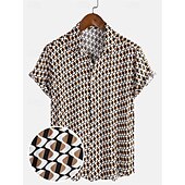 cheap Tops-Retro Vintage 1970s Shirt Disco Geometic Psychedelic Men&#039;s Halloween Carnival Music Festival Pride Parade Pride Month Adults&#039; Shirt