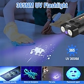 abordables Lampes de poche-Lampe torche LED petite et puissante, ultra lumineuse, 1 000 lm, porte-clés, 365 nm, UV, rouge, vert, bleu, mini lampe torche de poche, aimant latéral, bip sonore, 14 modes