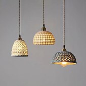 お買い得  アイランドライト-LEDペンダントライト 温白色 装飾ランプベース 吊り下げランプ 調節可能な屋内ライト 半透明模様のセラミックランプシェード 天井吊り下げライト ダイニングルーム