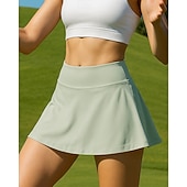 billiga Kvinnors kjolar och skorts-Dam Solid färg Avslappnad kjol Tenniskjolar med shorts Reflexband Bred midjeband Fuktabsorberande Andningsfunktion Tennis Pickleball Löpning Vit Rosa Blå Tenniskläder