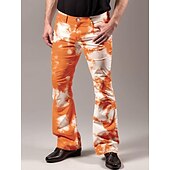 olcso Alsók-Retró 1970-es évek Klassz Bell Bottom Pants Bő nadrág Diszkó Közepes derekú Pszichedelikus Férfi Mindszentek napja Farsang Vakáció zenei fesztivál Fesztivál Felnőttek Nadrágok