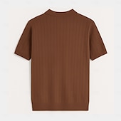 economico Polo classica da uomo-Per uomo Polo Maglione polo lavorato a maglia Affari Casuale Scollo a V Manica Corta Formale Tinta unica Novità Estate Tutte le stagioni Blu chiaro Cachi chiaro Nero Bianco Verde militare Caffè Polo