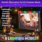 お買い得  ＬＥＤライトストリップ-7m ストリングライト 50 LED EL 5mm 1セット 取り付けブラケット 1セット RGB ホリデーライト ソーラー クリエイティブ 屋外 ソーラーパワー