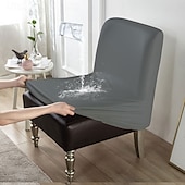 baratos Cobertura de Sofa-Capa para cadeira elástica sem braços, de cor sólida e à prova d&#039;água, de 1 peça, em couro sintético durável, para cadeiras individuais grandes, ideal para proteção de móveis residenciais e de hotéis