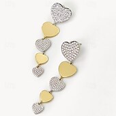 abordables Boucles d&#039;oreilles-Femmes Zircon Boucles d&#039;oreilles clous Géométrique Cœur Précieux Déclaration Élégant Simple Diamant Imitation Des boucles d&#039;oreilles Bijoux Argent Pour Mariage Soirée Travail Quotidien 1 Paire