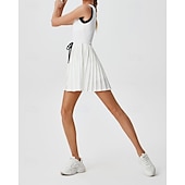 economico Abbigliamento Tennis da donna-Per donna Patchwork Abito da tennis Abito sportivo Senza Maniche Coulisse Pieghettato Traspirante Tennis Golf Pickleball Girocollo Tank Back Nero Rosso Verde Abbigliamento da tennis