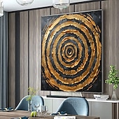 cheap Abstract Paintings-Handmade Original Circle Oil Painting On Canvas Abstract Minimalist Wall Art for Home Decor With Stretched Frame Without Inner Frame Painting