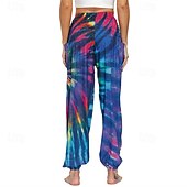 cheap Bottoms-Retro Vintage Boho 1970s Harem pants Yoga Pants Hippie Tie Dye Smocked Waist Rainbow Fancy Dress Women's Halloween Carnival Pride Parade Pride Month Festival Adults' Pants