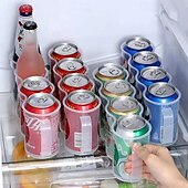Χαμηλού Κόστους Σκεύη &amp; Γκάτζετ Κουζίνας-Θήκη οργάνωσης ποτών ψυγείου 2 τεμαχίων με λαβή, 4 διαφανή δοχεία αποθήκευσης με πλέγμα για κουτιά μπύρας και αναψυκτικών, διαφανής θήκη ποτών για ψυγείο