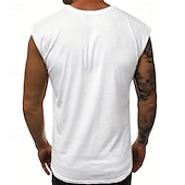 preiswerte Fitness Tank-Tops-Herren Tank Top Weste Unterhemd Ärmelloses Shirt Ärmellos Rundhalsausschnitt Sommer Einfach Mode Designer Basic Klassisch Urlaub Straße Ausgehen Schwarz Weiß Rosa Top T-Shirt für Herren