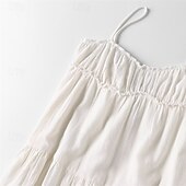 ieftine Rochii Albe Casual-Pentru femei Rochie Mini Rochie albă Rochie de absolvire Rochie Slip Modă Rochie eleganta În aer liber Petrecere Concediu Fit regulat Simplu Fără manșon În V Negru Alb Vară